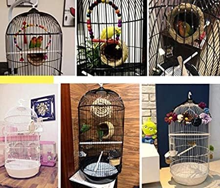 hum 鳥かご 鳥ケージ 大型 インコケージ インコ オウムケージ オカメ セキセイ ボタン 附属品付き 【捕】 (ホワイト)