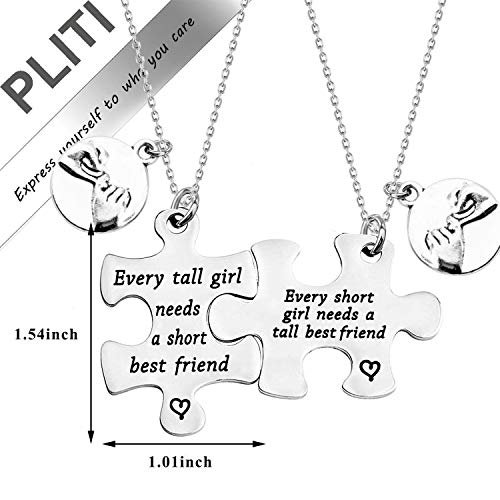 PLITI Funny Short Tall BFF Matching Gifts Best Friends Bracelet Set of 2 - Every Short Needs a Tall Best Friend2