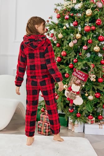 Image of Arshiner Girls 2 Piece Outfits Sweatsuit Fuzzy Long Sleeve Bear Ear Hoodie Sweatshirt and Sweatpant Kids Clothing Sets