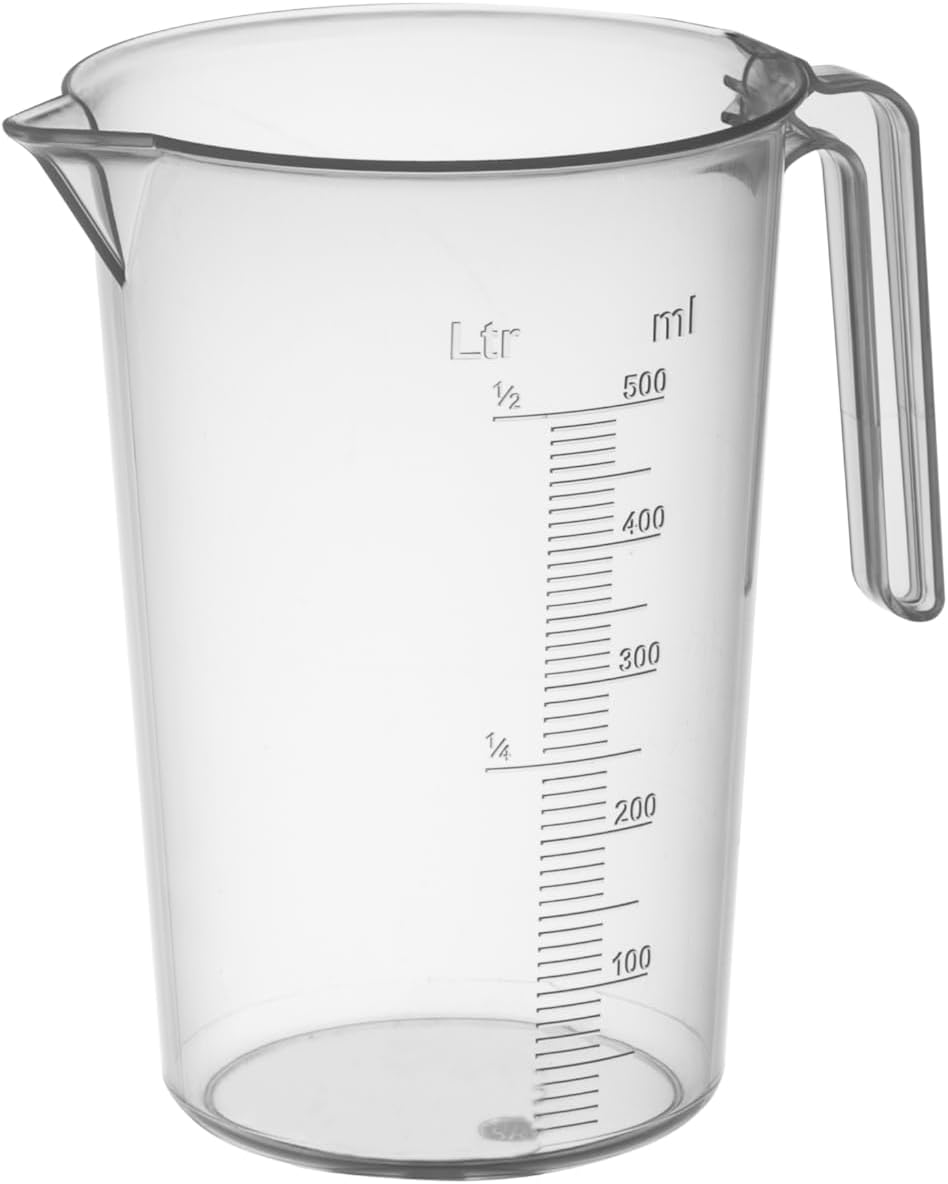 PIAZZA - Professional Plastic Open Handle Measuring Jug 2L Capacity Jug for Water and Food Liquids - Measuring Cup for Weighing Food with Kitchen Scale