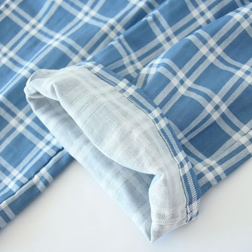 Mens Pajama Pants Lightweight Soft Plaid Loose Sleepwear Baggy Drawstring Elastic Waist Cozy Lounge Pj Bottom Clothes4