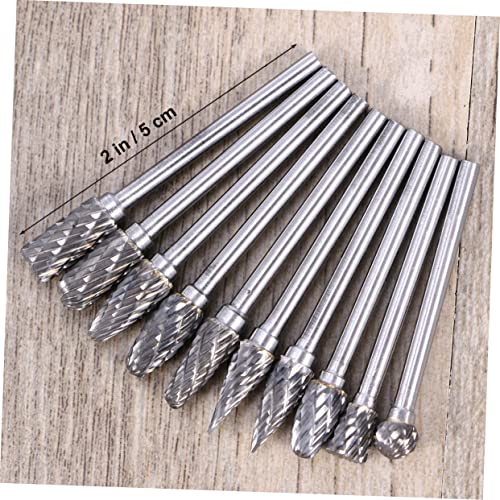 Juego de 10 fresas rotatorias de carburo de tungsteno miniatura 6