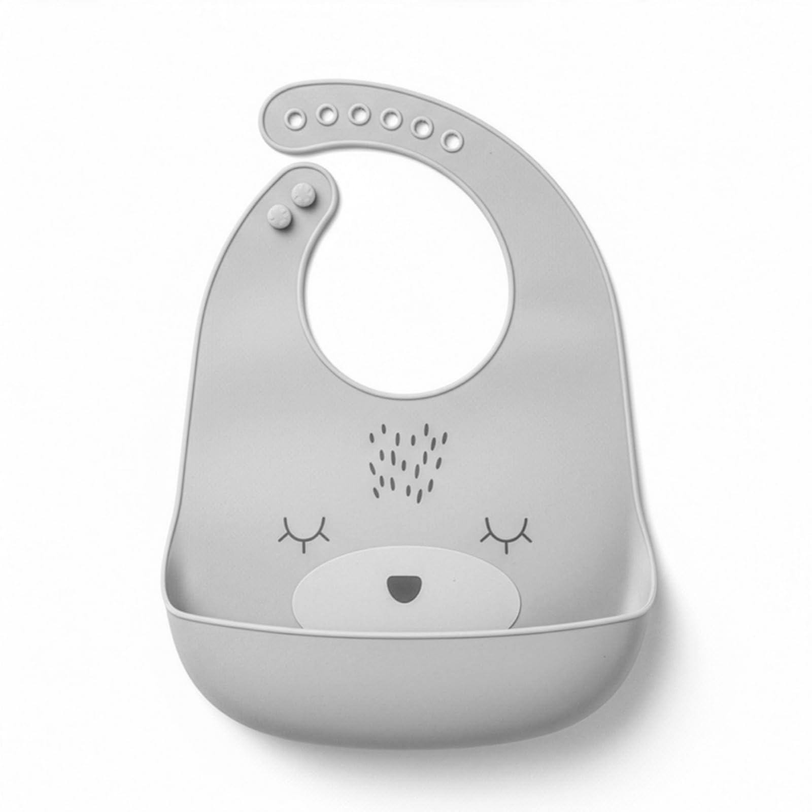 Baybee Baby Silicone Waterproof Bibs for New Born Baby with Pocket & 6 Adjustable Neckline Buttons | Baby Feeding Bib for infants & toddlers with Washable & Reusable for Boy Girl 6 to 12 months (Grey)-image-15