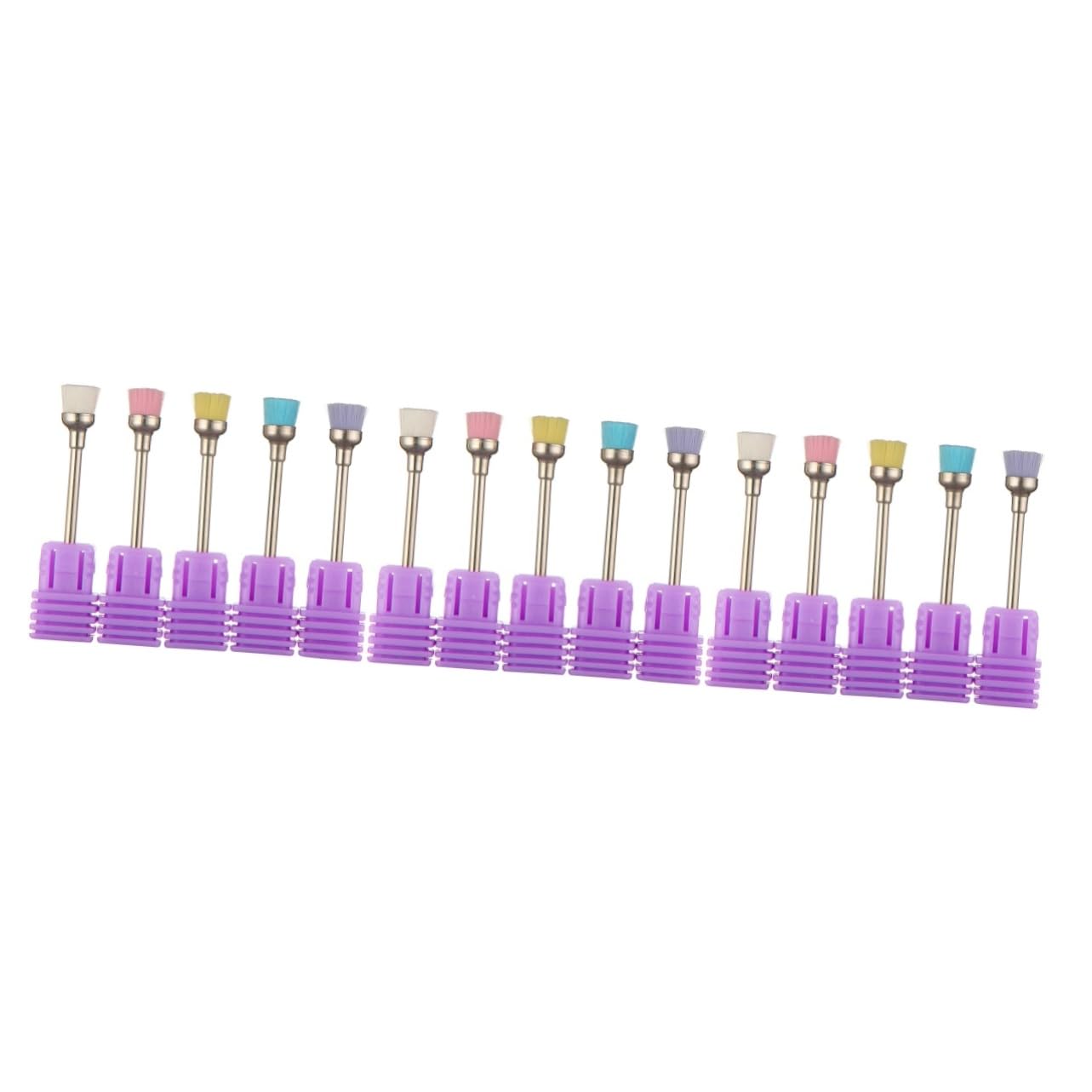 WOONEKY 15piezas Cepillo De Limpieza Para Brocas De Uñas Azul Transparente Herramienta Profesional Para Manicura y De Uñas