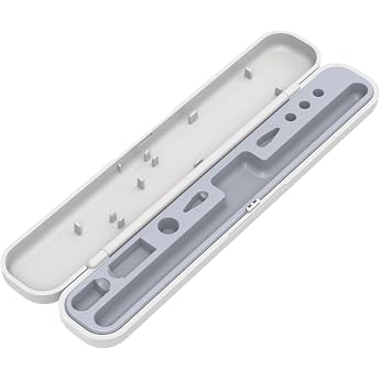 MOGOOD Pencil Case for Apple Pencil 1st Generation/Apple Pencil 2nd Generation Case Holder Small Pencil Case Pen Box for Apple Pencil White with Gray Lining