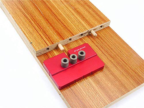 Hole Puncher Locator-3-in-1 Multifunktionaler und tragbarer Punch Locator Rundes Holzpunch Locator Holzbearbeitungswerkzeug (rot)