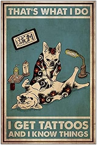 かわいい犬の洗浄足警告侵入者の飲み物本を読むタトゥーレトロメタルサインデコレーションペットショップの装飾ブリキヴィンテージメタルプレートポスター おすすめ