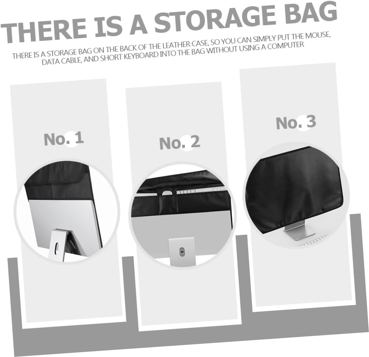 VILLCASE Computer Monitor Dust Cover for Pu Protector Pocket Prevents Scratches and Dust Sleek Design for Use