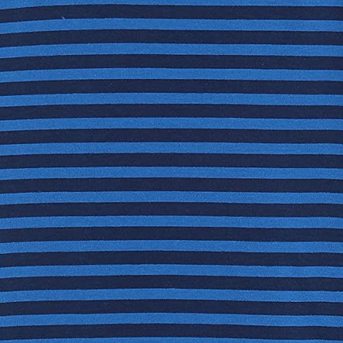 Image of miniklub Boys Blue Black Striped Cotton Pure Cotton T-Shirt