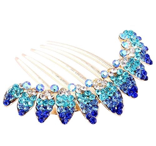 FOONEE Beautiful Flowers Crystal Hair Clips,Purple