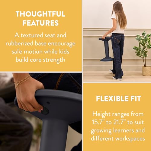 Image of Back2School Express Wobble Stool - Adjustable Height 15.7 inch-21.7 inch Active Learning Chair for Kids & Adults, Ergonomic Flexible Seating for Classroom, Homeschool & Office, 220 lbs Capacity, Black