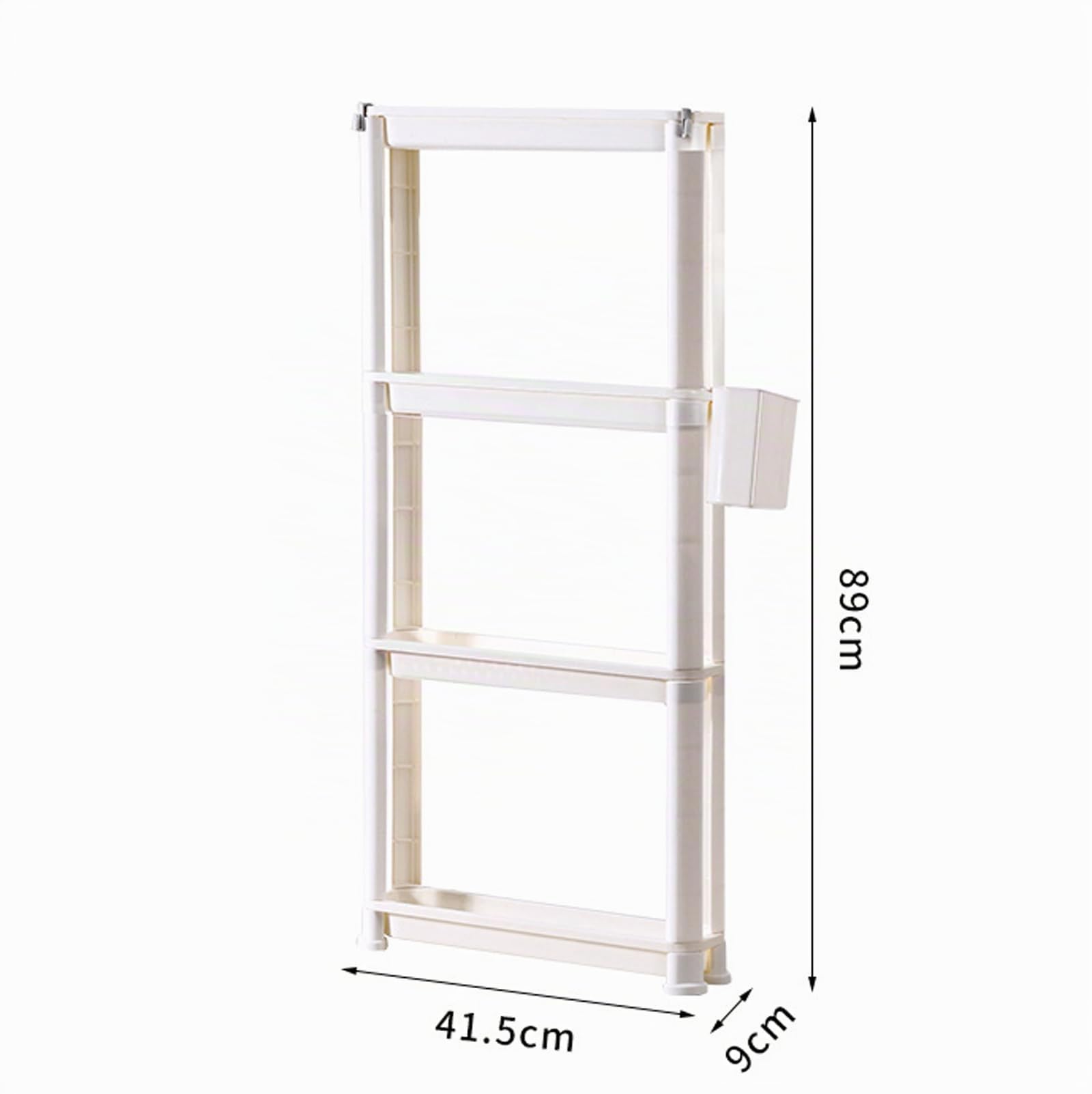 Carrello portaoggetti Sottile su Ruote - Ripiani a rotelle Ultra-Stretti, armadietto in plastica per impieghi gravosi per Articoli da toeletta, Cosmetici,9cm,4 Tier