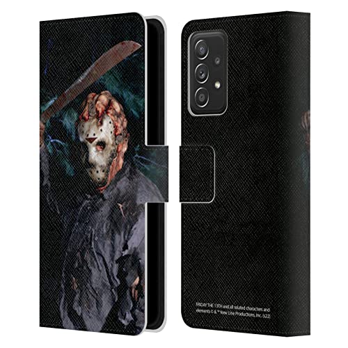 Friday The 13th étui portefeuille en cuir pour Galaxy A52 protège l'écran avec style