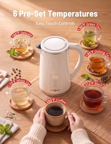 Image of Electric Kettle Temperature Control, 1.7L Large Electric Tea Kettle, 4H Keep Warm Hot Water Kettle with 6 Presets, LED Screen Electric Kettles for Boiling Water, Boil-Dry Protection