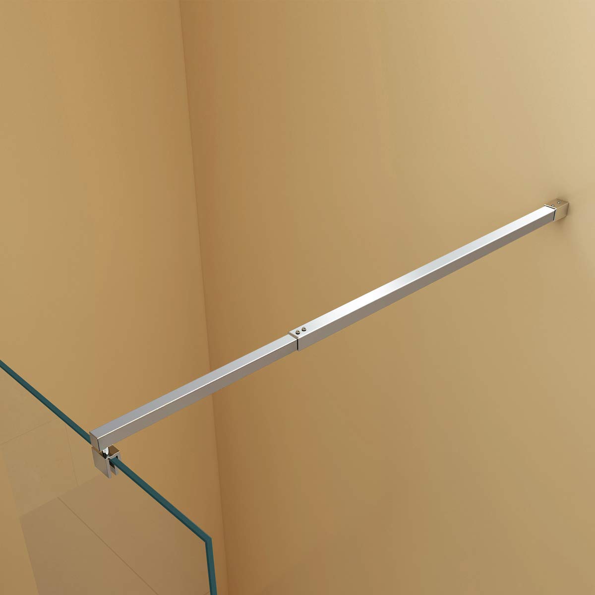 Yellowshop - Parete Doccia Fissa Walk In Cristallo 8 MM Trasparente O Puntinato Opaco Box Cabina Bagno Misure Cm 70 80 100 120 140 (Cm 140, TRASPARENTE)