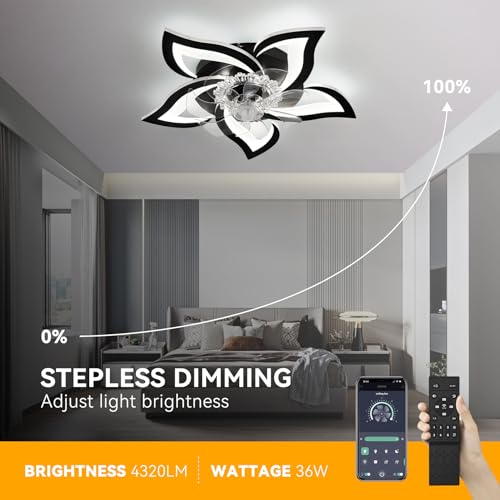Ceiling-Fans-with-Lights-Remote-Control-Ceiling-Light-Fixture-3-Colors-Low-Profile-Ceiling-Fan-with-Light-Modern-Ceiling-Fan-Flush-Mount-Ceiling-Fan-with-Lights-for-Living-Room-Black