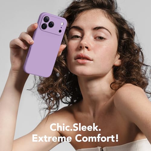 Image of Magnetic for iPhone 17 Pro Max Case, Compatible with MagSafe, [Full Camera Protection][Screen Protector] Silicone Shockproof Protective Phone Case for iPhone 17 Pro Max 6.9 inch, Light Purple