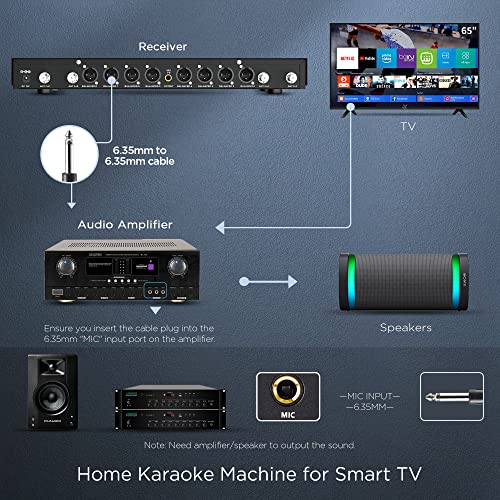 Bietrun Wireless Microphone System, 8-Channel Rechargeable Mics Wireless,Uhf 295Ft Range,Metal Cordless Dynamic Unidirectional Mic,40 Adjustable Frequency,Auto Connect For Church,Karaoke,Singing,Dj #TOP5