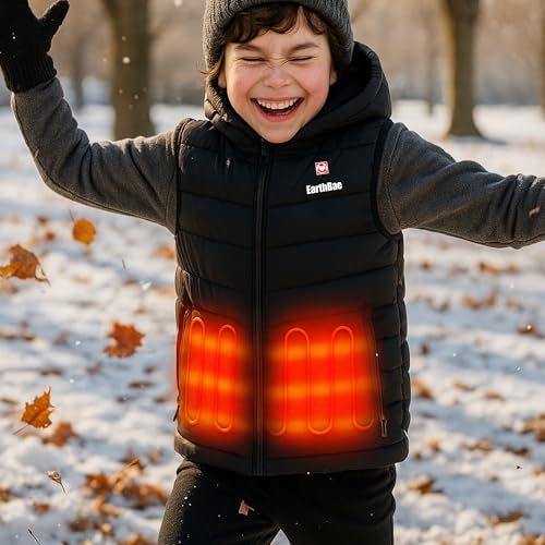 Kid's Heated Vest with Detachable Hood – Lightweight, Water-Resistant Winter Wear for Boys & Girls2