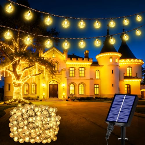 Guirlande Lumineuse Exterieure,27M 200 LED Guirlande Solaire Exterieur,8 Modes IP65 Étanche Lumiere Solaire Exterieur,Guirlande Solaire,Guirlande Exterieur...