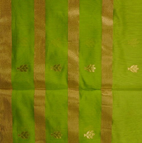 FANKAR CHANDERI HANDLOOM green chanderi silk saree – image 4