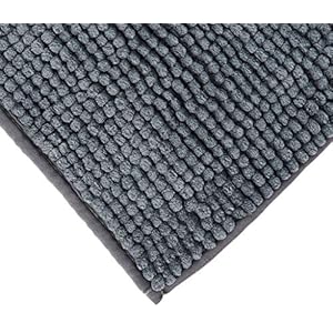 Amazon Brand - Solimo Anti Slip Microfibre Loop Bathmat - 60 x 40 cm, Blue and Grey, Pack of 2