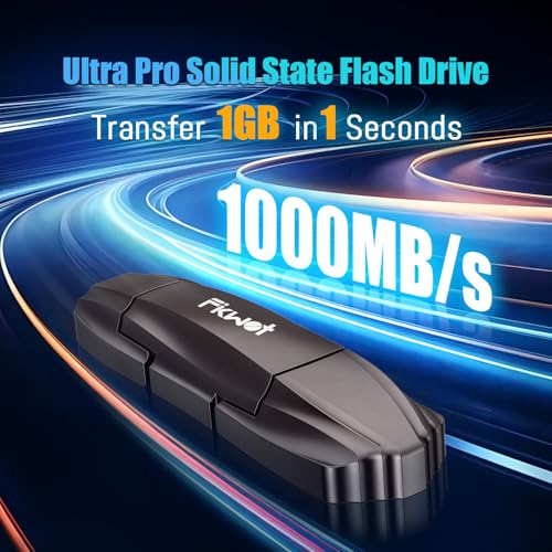 Fikwot FU388 SSD Portátil de 256GB, USB 3.2 Gen2 hasta 1050 MB/s, SSD Externo con USB A y Type-C, Disco Duro SSD Externo para iPhone15/16/Android/PC/Mac - imagen 3