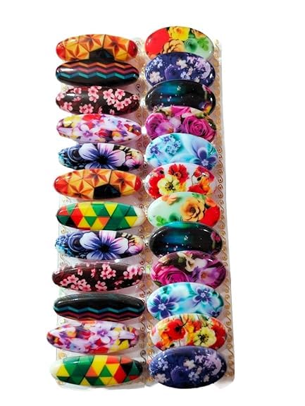 Saree Pin/Brooches Combo Pack of 6 pcs for Women/Girls - Printed Multi Colors - Random Model-image-33