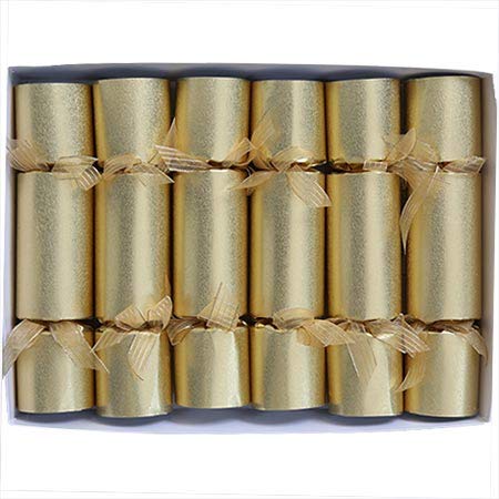 Olde English Crackers Gold Treat Party Favors Set of Six Elegant Decorative Favors with Unique Mini Chocolate Bar Filling