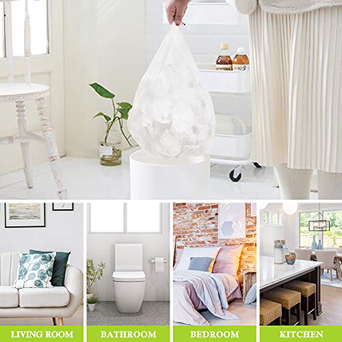 Image of 2 Gallon 180 Counts Small Trash Bags Garbage Bags by RayPard, fit 6-7.5 Liter Waste Basket, 1.8-2 Gal Strong Trash Can Liners for Home Office Kitchen Bathroom Bedroom, Clear