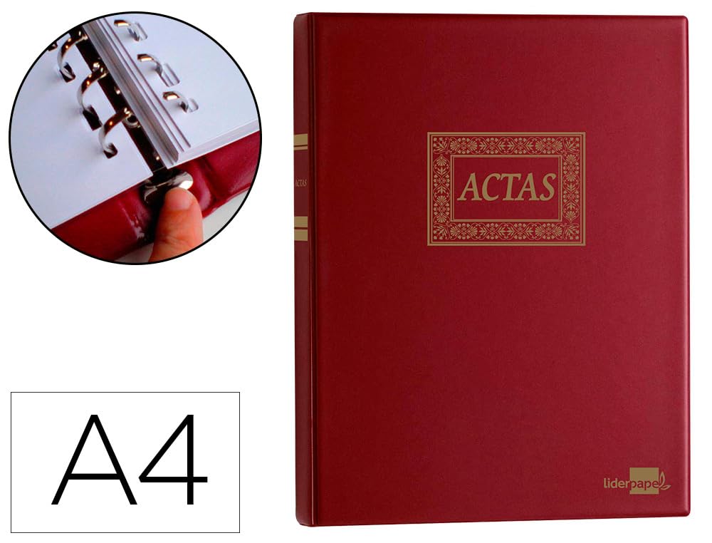 LIDERCARTA LIBRO DIN A4 ATTE 30 ANELLI CON 100 FOGLIE MOBILI FOLIATE