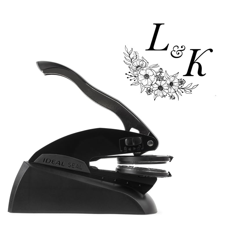 Personalized Wedding Embosser | Custom Made with Initials or Monograms for Couples | Elegant Designs for Stationery, Invitations, Napkins, and More (Design 9)