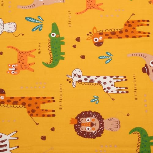 CraftsFabrics Patchwork Stoffe Paket – 8 Stück 40×50 cm – 100% Baumwolle Stoffe – Fat Quarter Stoffpaket Kinder Tiere– Baumwollstoff für Nähen, Quilten, Patchwork, Basteln, Baby Kleidung, DIY Projekte