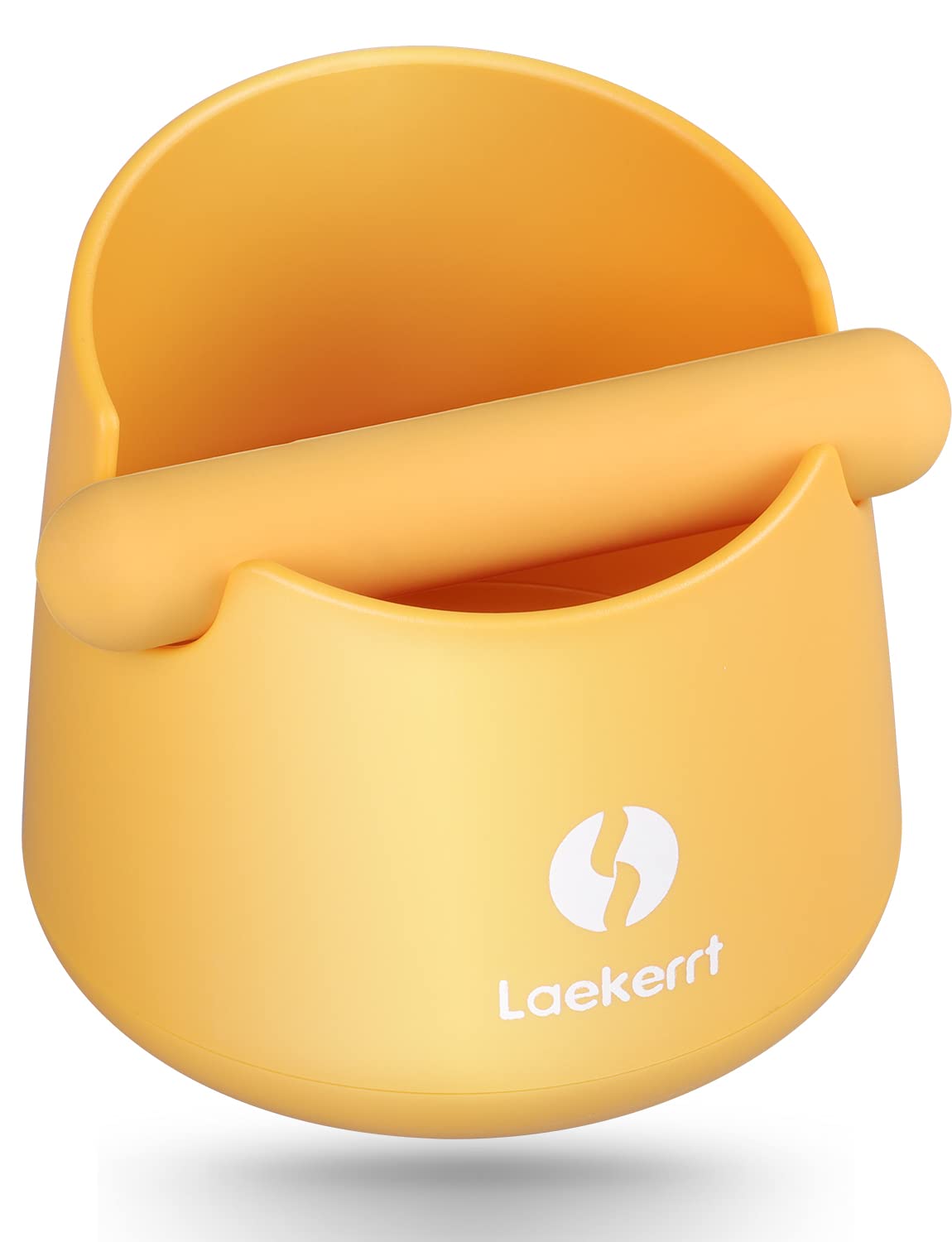 LaekerrtEspresso Knock Box, Compact Mini Coffee Grounds Knock Box, Shock-Absorbent Durable, with Removable Knock Bar and Non-Slip Base, Espresso Machine Accessories Gift, Yellow 4.5 Inch