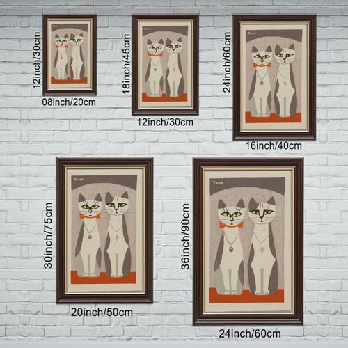 Impression sur toile Two Cats par Inagaki, tableau chat pour salon - 2
