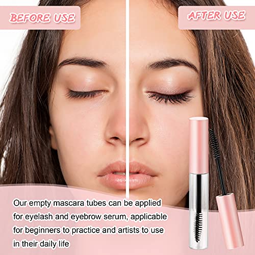 30 Pieces 10 Ml Empty Mascara Tubes Eyelash Wand Refillable Clear Bottles Cream Container With 4 Pieces Transparent Funnels Transferring Castor Oil For Diy Cosmetics (Pink) #TOP4