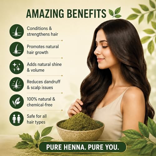 Image of Natural Henna Powder for Hair Colour 200gm
