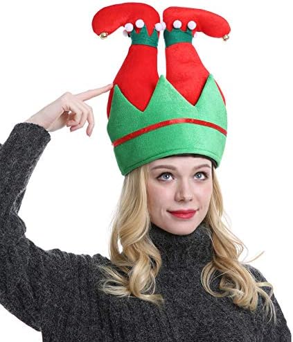 Novelty Christmas Elf Pants Hat Unisex-Adult's Funny Party Holiday Headwear Xmas Ornament (elf)