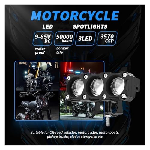 Phare antibrouillard moto LED feux additionnels et projecteurs externes étanches - 2