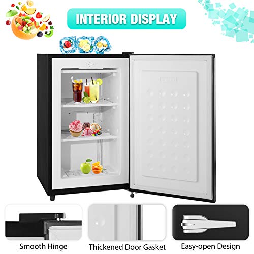 R.w.flame Upright Compact Freezer 2.3 Cu.ft, Freestanding Mini Freezer With Removable Shelf, Single Door, Adjustable Temperature Control, For Home, Office, Apartment (Black) #TOP1