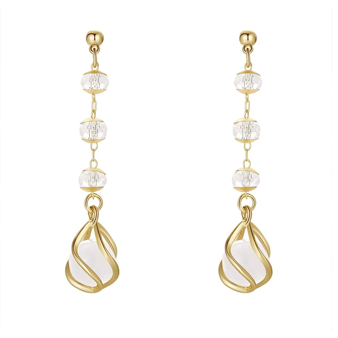 Yellow Chimes Earrings For Women Gold Tone Round Crystal Drop Dangle Earrings For Women and Girls (B0B8DG25F7) Amazon Price History, Amazon Price Tracker