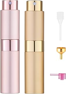 Tekson 8ml Travel Perfume Atomizer Refillable, Mini Cologne Spray Bottle Empty, Small Aftershave Portable Sprayer for Liqu...