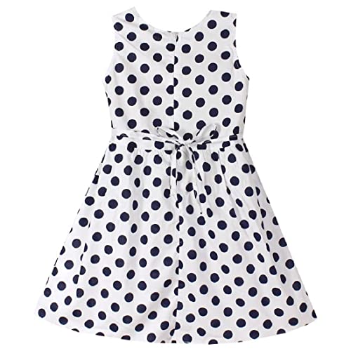 Image of Baby- Girl's Kid's Birthday Dress Princess Frock&Gown Color White with Red Dot R J 145 Kidswear