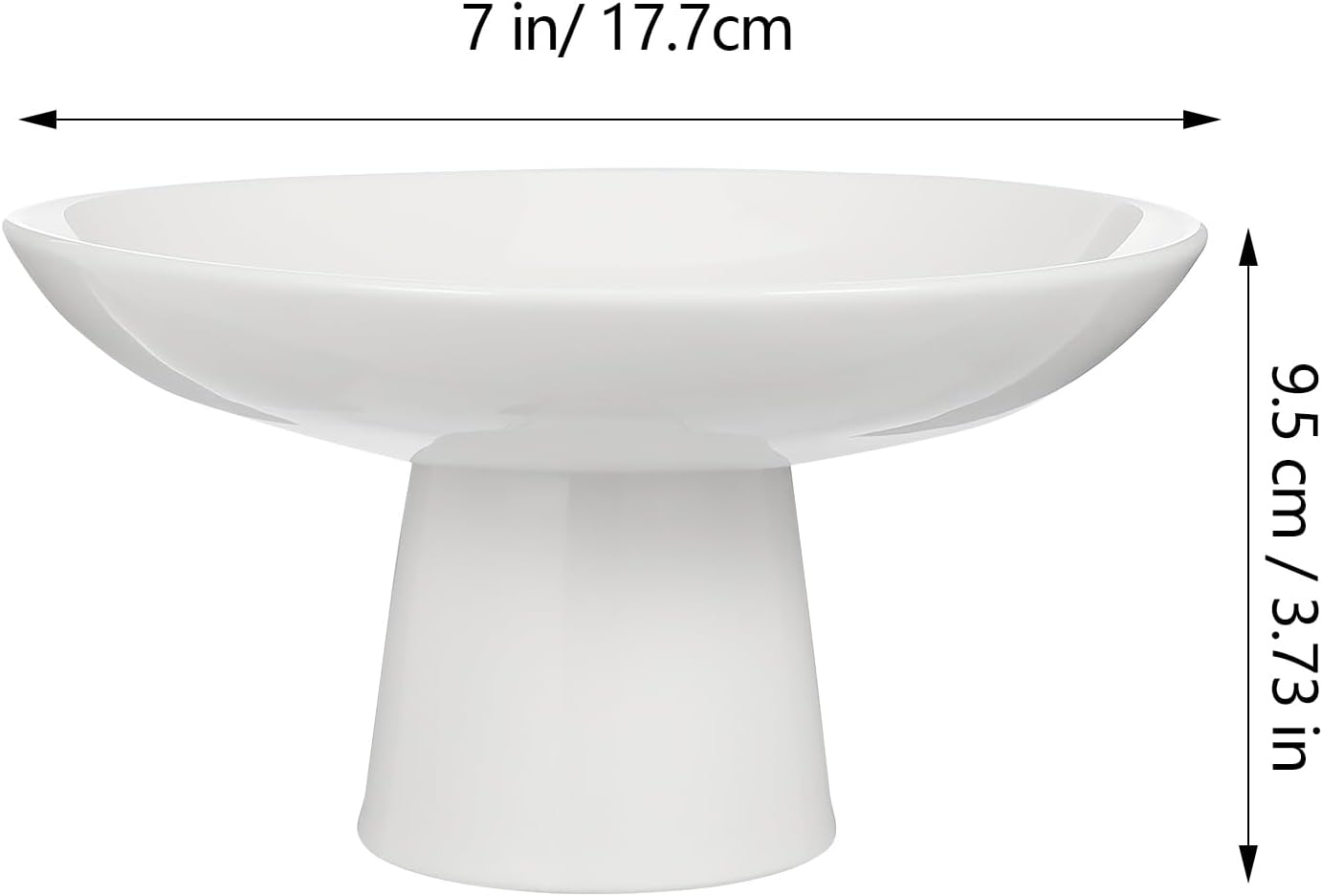 balacoo Footed Fruit Bowl 6.69 Inch Ceramic Pedestal Bowl Decorative Serving Tray for Snacks Fruits and Desserts Stable Base Centerpiece for Kitchen Dining Table and Home Decor