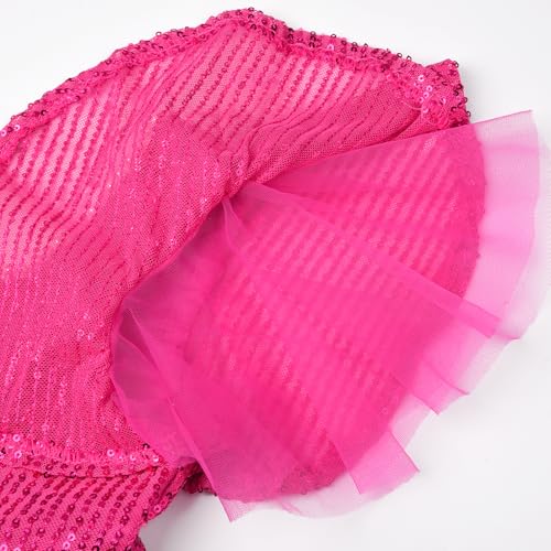 Uhnice Flower Girl Sequin Pearl Dress Flutter Sleeve Midi Dress Tulle Bow Back for Wedding Party4