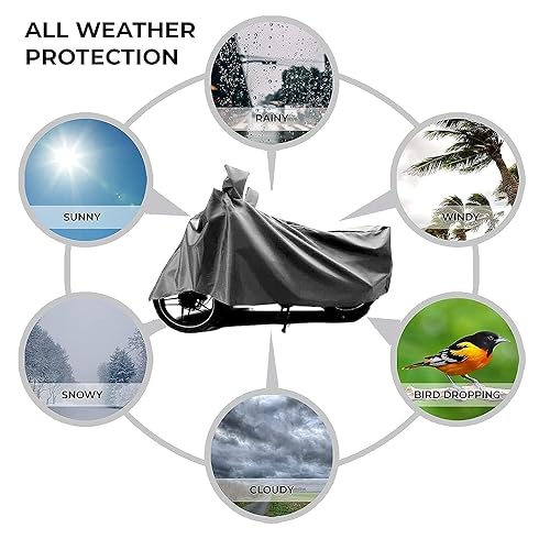 Image of Universal Bike Cover for Rain, UV Protect, Dustproof & Water Resistant | All Weather Protection Two Wheeler Covers Upto 125cc