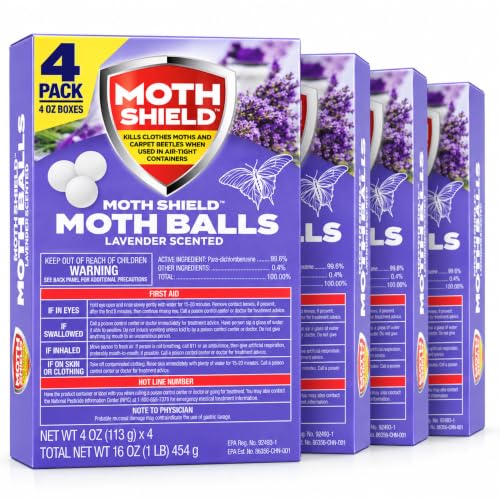 Moth Shield Scented Moth Balls, 4 oz Boxes, 4 Pack