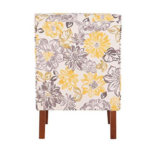 Linon Lily Gray & Yellow Polyester Side Chair #TOP6