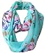 Tapp C. Multicolor Floral Print Infinity Scarf - Cyan