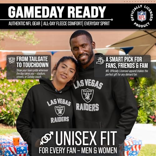 Team Fan Apparel NFL Adult Gameday Hooded Sweatshirt - Poly Fleece Cotton Blend - Stay Warm and Represent Your Team in Style (Las Vegas Raiders - Black, Large) - Image 4